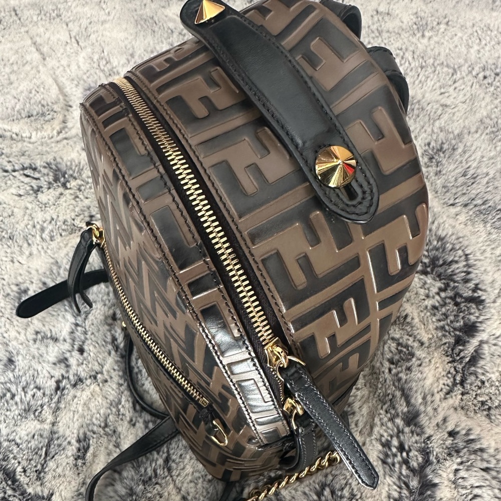 Fendi Mini Brown Leather Backpack, Perfect Condit… - image 4